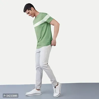 Stylish Green Cotton T-shirt For Men-thumb2