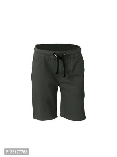 Elegant Green Cotton Solid Shorts For Boys-thumb0