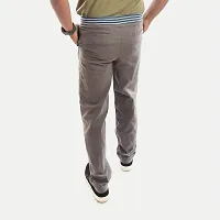 Rad prix Men Solid Grey Twill Trouser with Elastic Waist Band-thumb3