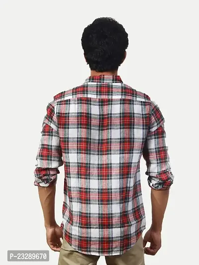 Rad prix Men Red Checked Regular Fit Casual Cotton Shirt-thumb4