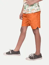 Rad prix Orange Solid Casual Shorts-thumb2