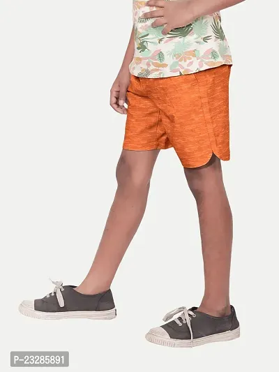 Rad prix Orange Solid Casual Shorts-thumb3