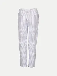 Rad prix Men Striped Cotton White Chinos Trousers-thumb3