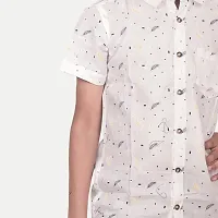 Rad prix Teen Boys White Floral Printed Woven Shirt--thumb2