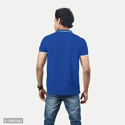 Stylish Blue Cotton Blend T-Shirt For Men-thumb4