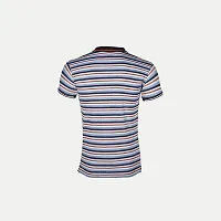 Stylish Grey Striped Cotton Polos For Men-thumb3