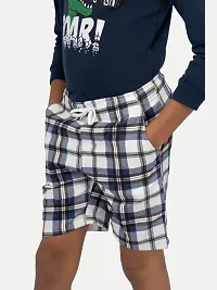 Boys Grey Checked shorts-thumb1