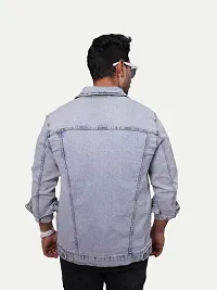 Rad prix Men Ice Blue Tailored Denim Jacket with Shirt Collar-thumb4