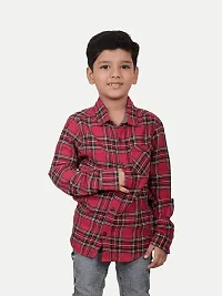 Teen Boys Madras Checked Shirt- Red Colour-thumb1