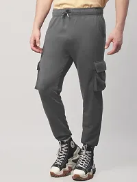 Rad prix Men Solid Cream Elasticated Cotton Activewear Joggers-thumb2