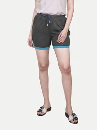 Rad prix Women Black Shorts with Blue Detailing-thumb1