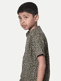 Rad prix Teen Boys Floral Printed Woven Shirt- Black Colour-thumb1