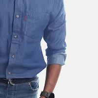 Rad prix Men Blue Washed Full Sleeves Denim Shirt-thumb3