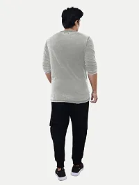 Rad prix Men Light Grey Cotton Casual Acid Washed T-Shirt-thumb3