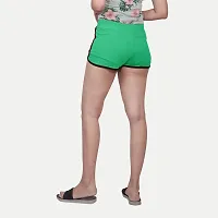 Rad prix Womens Solid Elasticated Shorts- Green Colour-thumb3