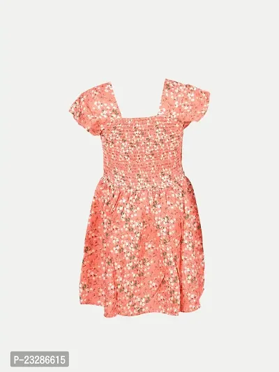 Rad prix Pink Smoked All-Over Printed Dress-thumb4