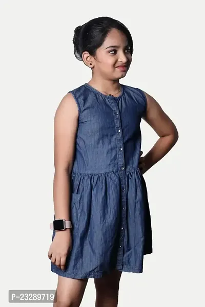 Rad prix Girls Blue Cotton Dress-thumb2