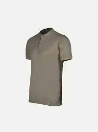 Rad prix Menss Grey Henley Neck T Shirt-thumb1