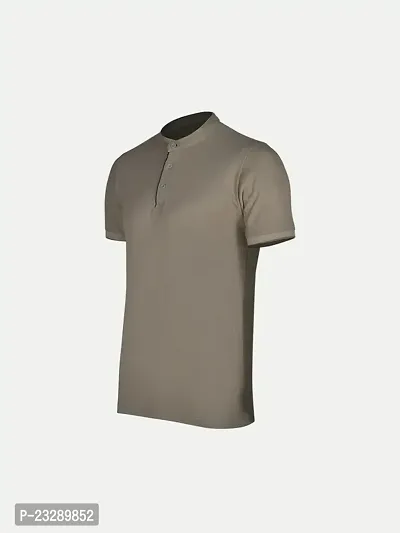 Rad prix Menss Grey Henley Neck T Shirt-thumb2