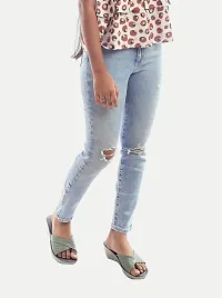 Rad prix Teen Girls Blue Light-Washed Denim Pants-thumb1