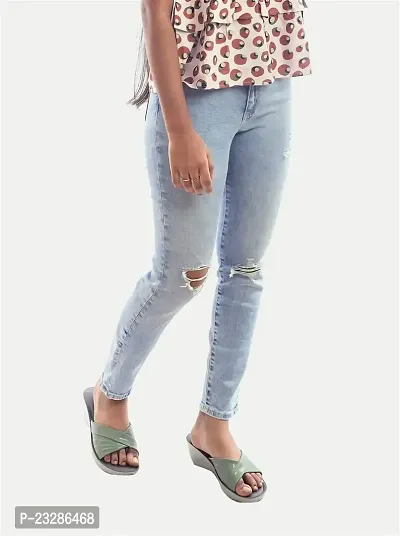 Rad prix Teen Girls Blue Light-Washed Denim Pants-thumb2