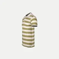 Mens Apple Green Fashion Striped Cotton Polo T-Shirt-thumb1