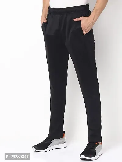 Rad prix Men Solid Black Polyester Regular Fit Active wear Joggers-thumb2