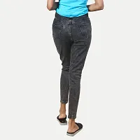 Radpriax Women Black Washed Denim Pants-thumb3