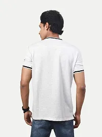 Rad prix Men White Round Neck Tee with Sleeve Print-thumb3