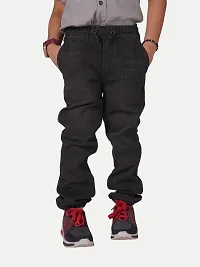 Teen Boys Black Pull-On Denims-thumb2