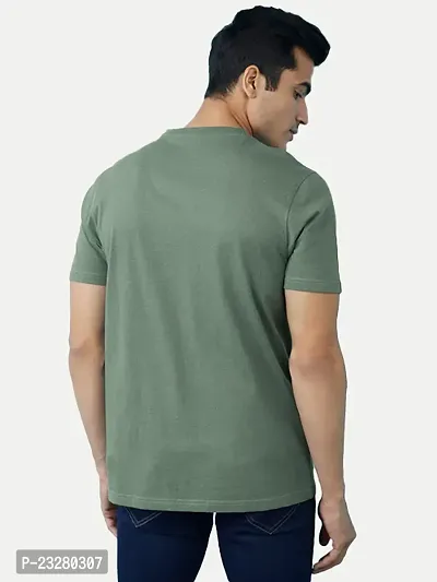 Rad prix Men Green Cotton V-Neck T-Shirt-thumb4