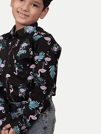 Rad prix Teen Boys Printed Woven Shirt Black-thumb2