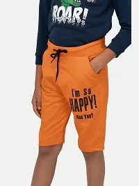Boys Orange Printed Shorts-thumb2