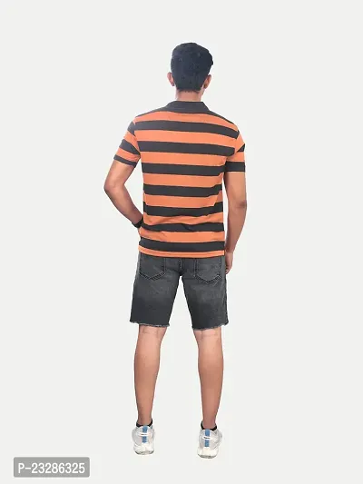 Rad prix Men Red and Black Thick Stripes Regular fit T-Shirt-thumb4