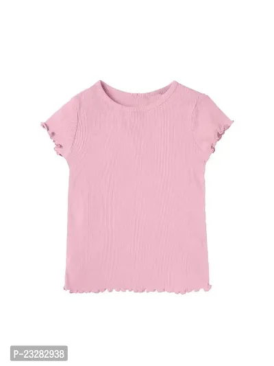 Rad prix Girls Pink Design Stripe Crew Neck T-Shirt-thumb0