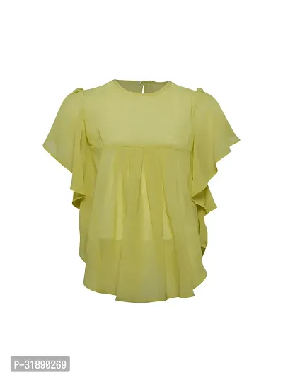 Trendy Yellow Polyester Top For Girls-thumb0