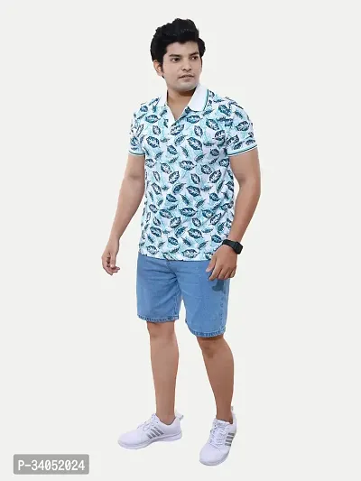 Stylish Blue Cotton T-Shirt For Men-thumb3