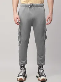 Rad prix Men Light Grey Cotton Textured Cargo Joggers-thumb1