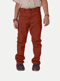 Boys Casual Woven Pants- Maroon Colour-thumb1