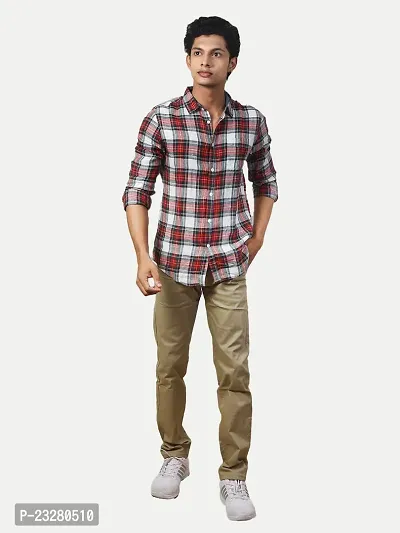 Rad prix Men Red Checked Regular Fit Casual Cotton Shirt-thumb3