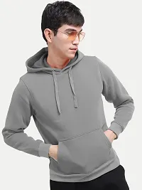 Rad prix Mens Solid Pink Cotton Jersey Hoodie with Pockets-thumb1