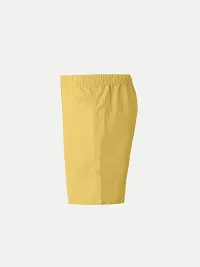 Boys Yellow Solid Casual Shorts-thumb2