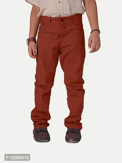 Boys Casual Woven Pants- Maroon Colour-thumb2