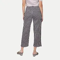 Rad prix Women Black Striped Loungewear Pants-thumb3