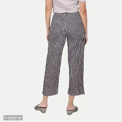 Rad prix Women Black Striped Loungewear Pants-thumb4