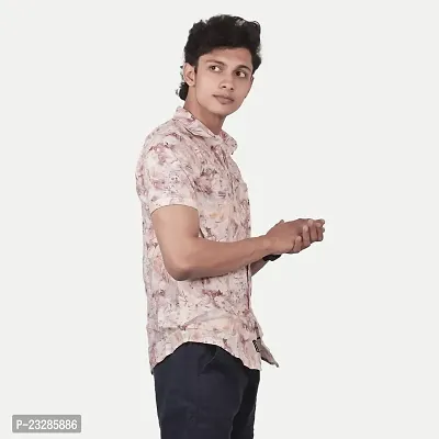 Rad prix Men Casual Pink Abstract Printed Cotton Shirt-thumb2