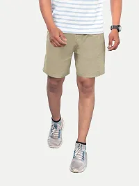 Rad prix Men Solid Brown Casual Cotton Shorts-thumb1