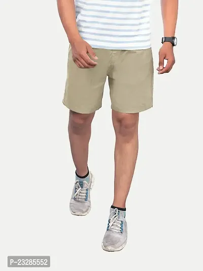 Rad prix Men Solid Brown Casual Cotton Shorts-thumb2