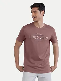 Rad prix Men Pink Printed Spread Good Vibes T-Shirt-thumb1