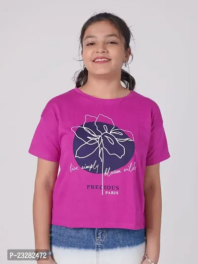 Rad prix Teen Girls Hot-Pink Printed T-Shirt-thumb2